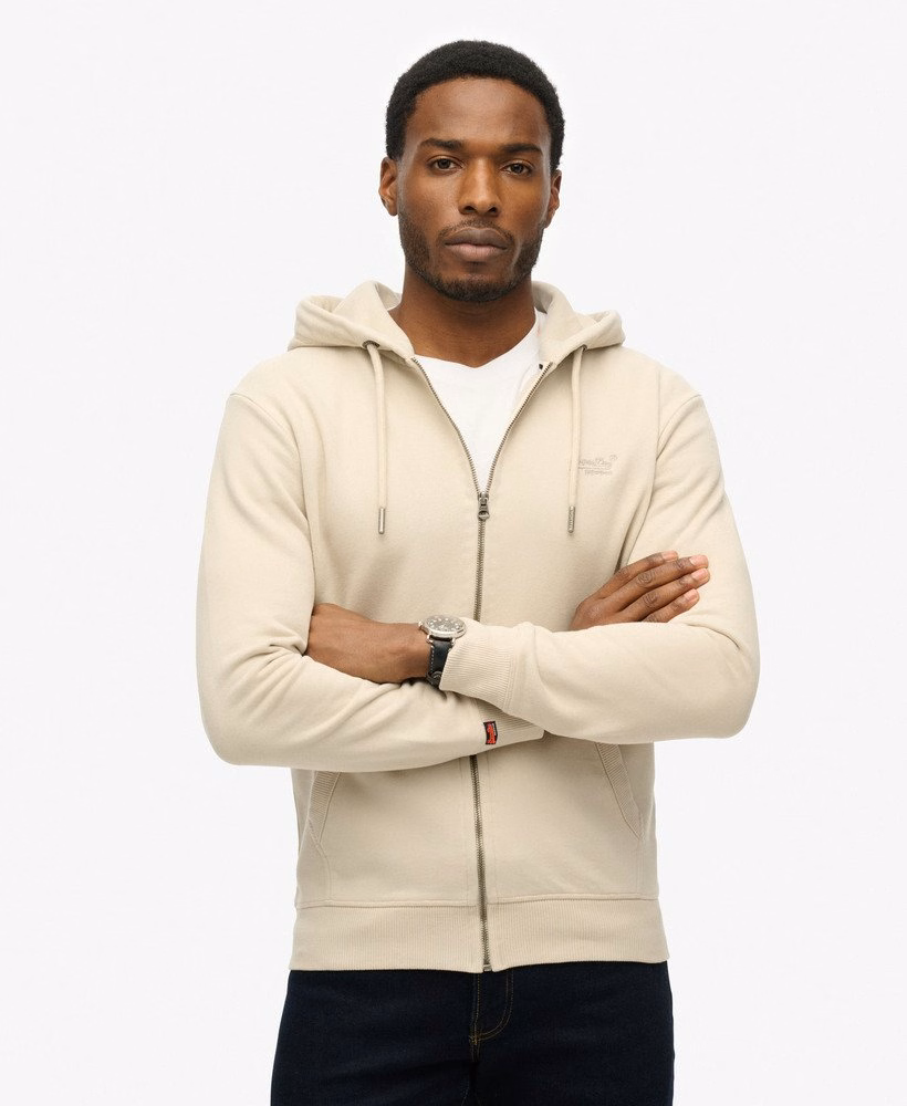 Essential Logo Half Brushed Zip Hoodie
