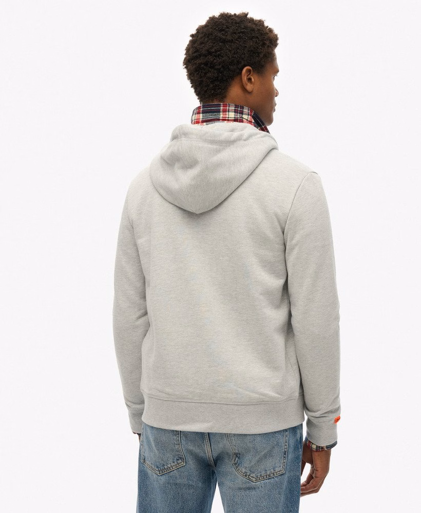 Hoodie met ritssluiting en vintage logo, geborduurd