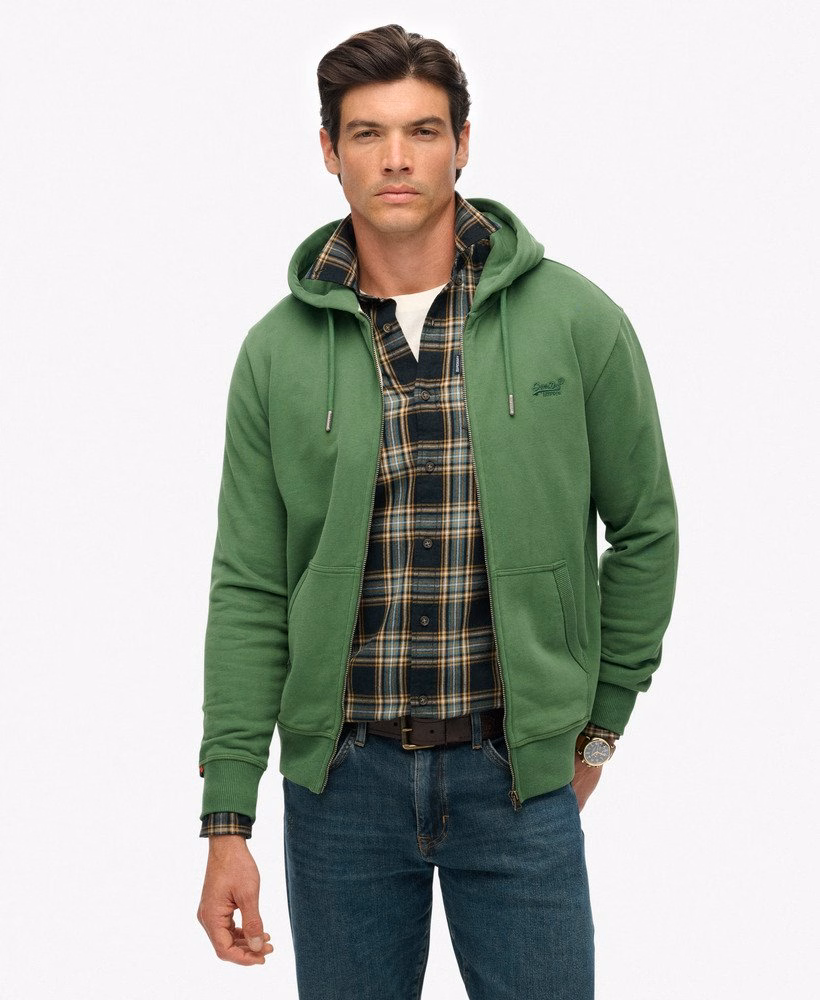 Essential Logo Half Brushed Zip Hoodie