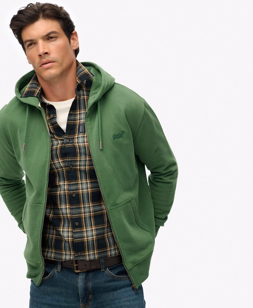 Essential Logo Half Brushed Zip Hoodie