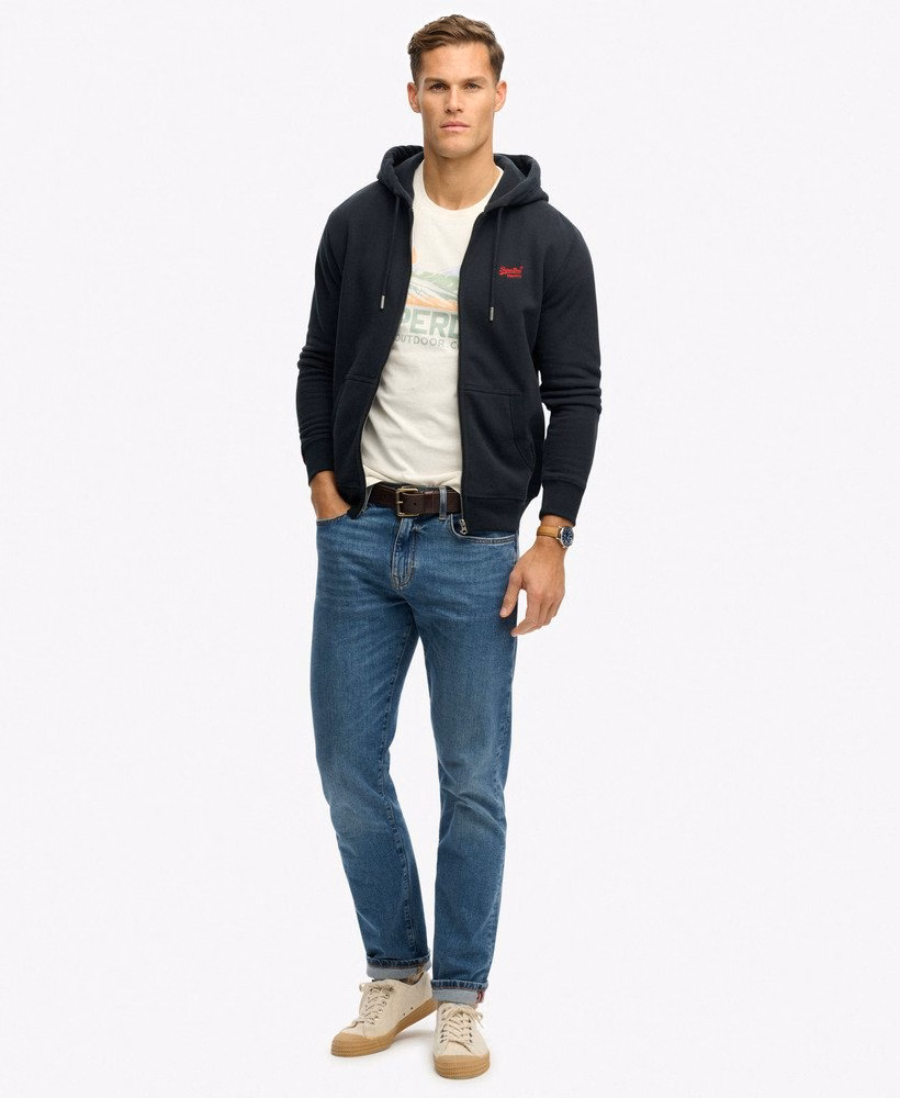 Essential Logo Half Brushed Zip Hoodie