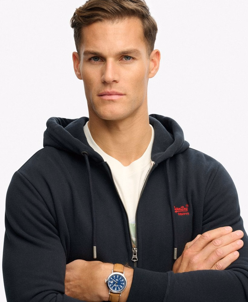 Essential Logo Half Brushed Zip Hoodie