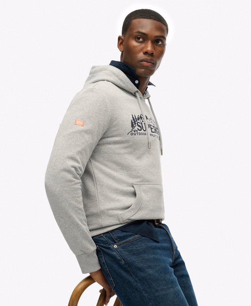Relaxte hoodie met buitenmotief