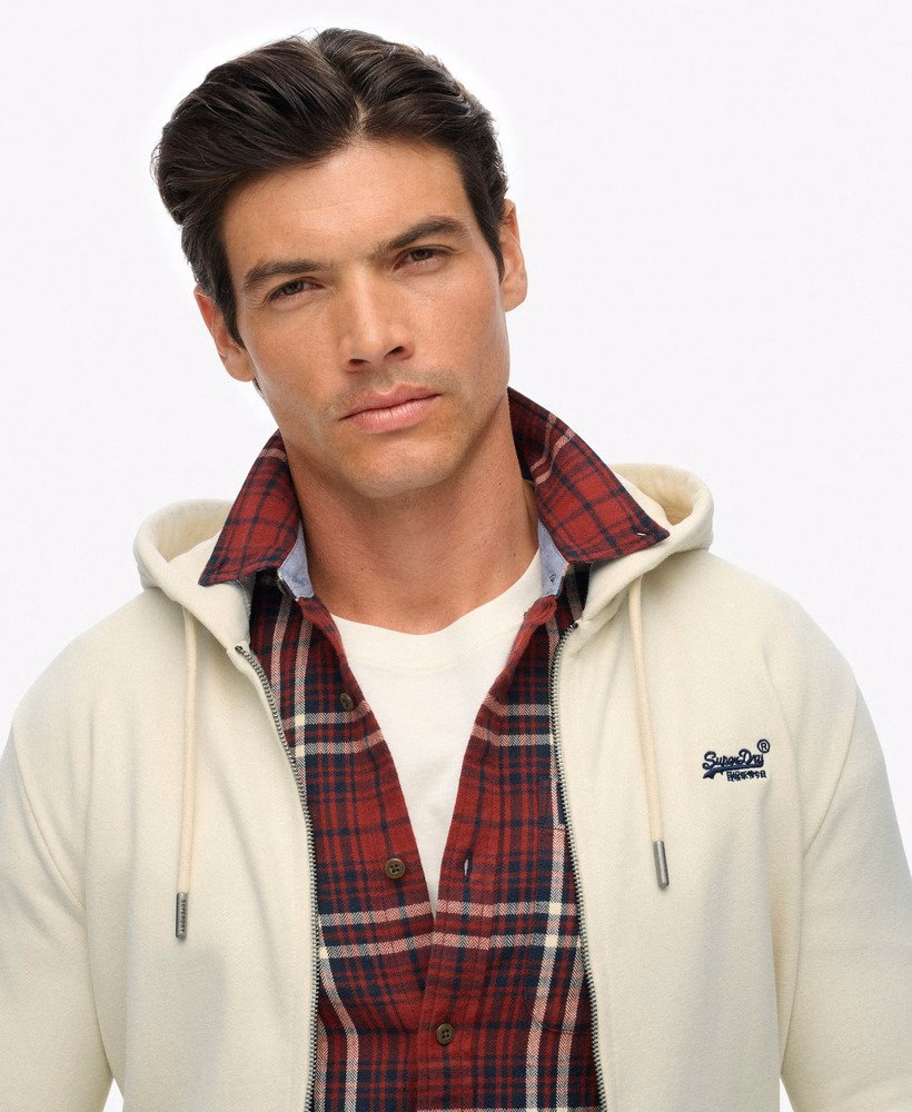 Essential Logo Half Brushed Zip Hoodie