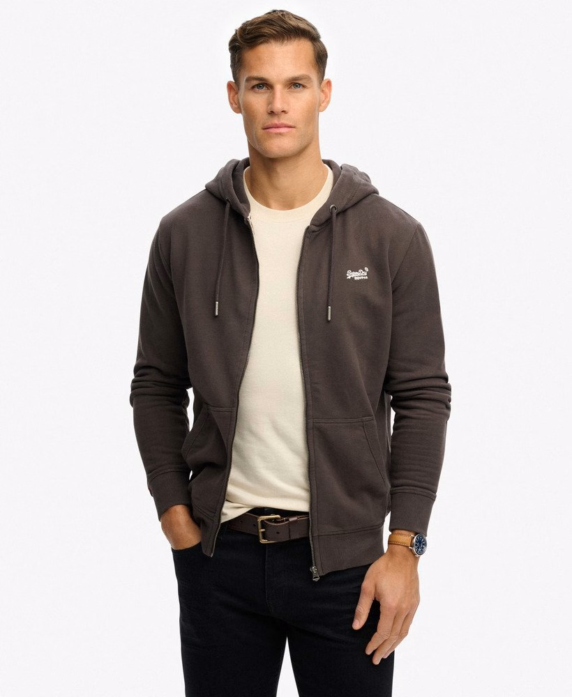 Essential Logo Half Brushed Zip Hoodie