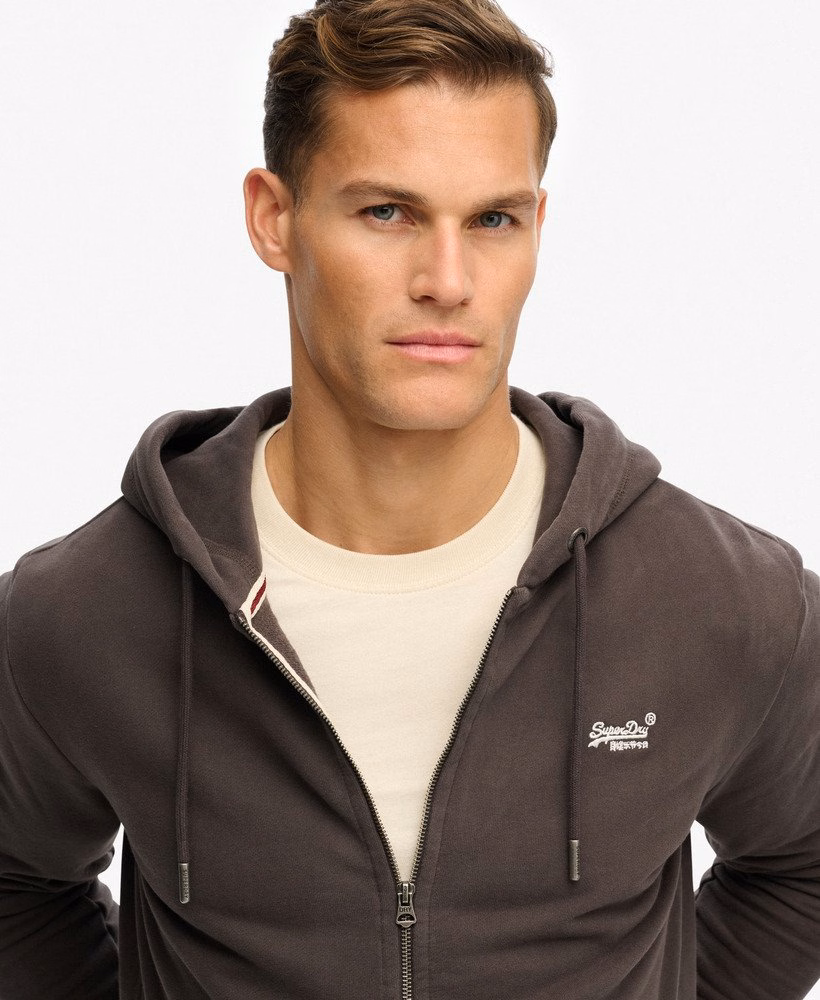 Essential Logo Half Brushed Zip Hoodie