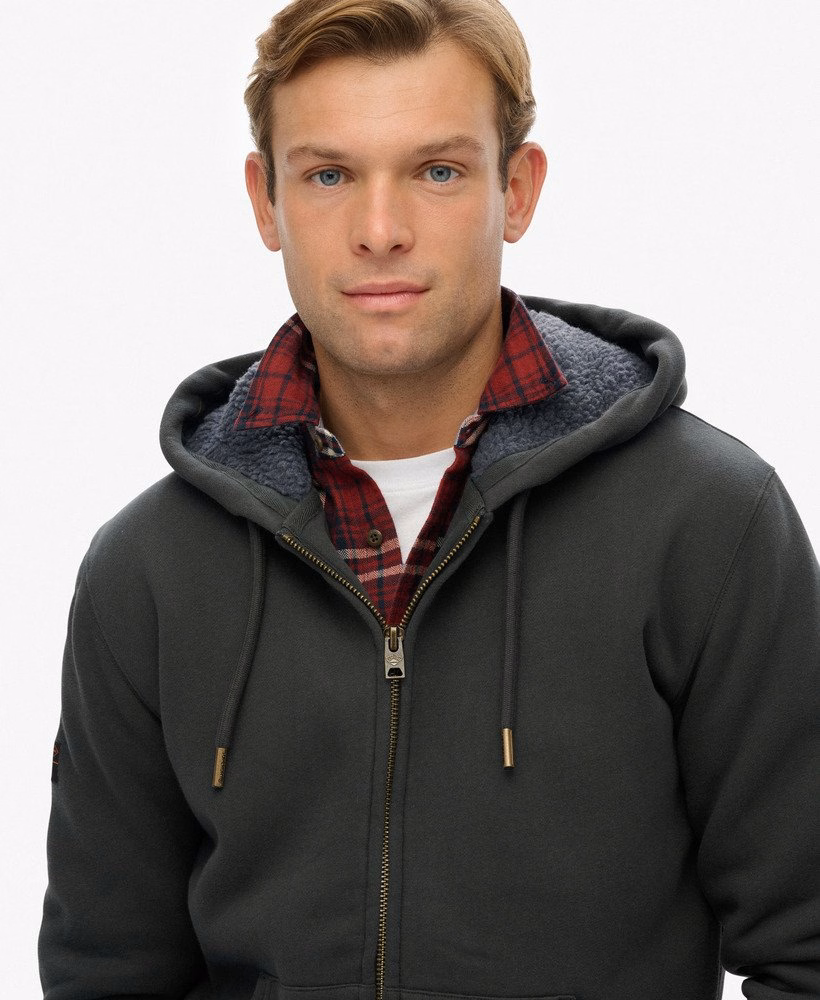 Borg gevoerde hoodie met rits