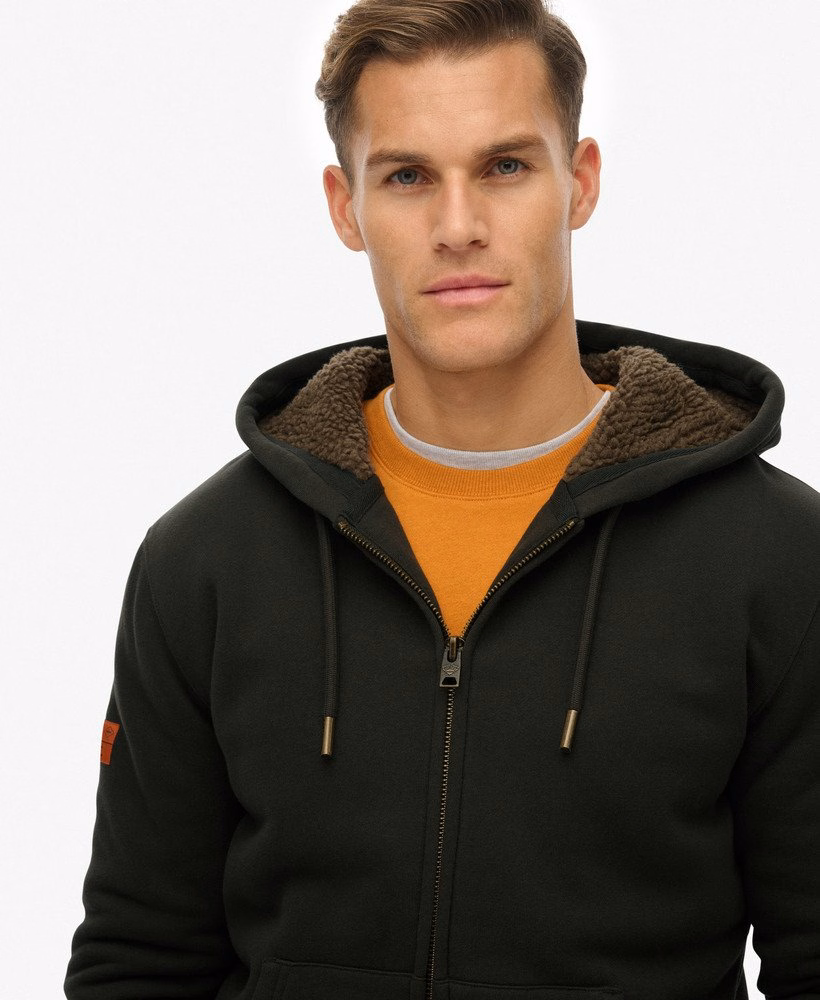 Borg gevoerde hoodie met rits