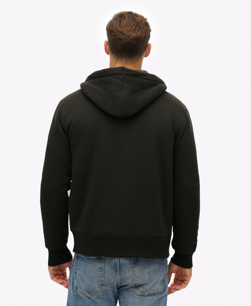 Borg gevoerde hoodie met rits