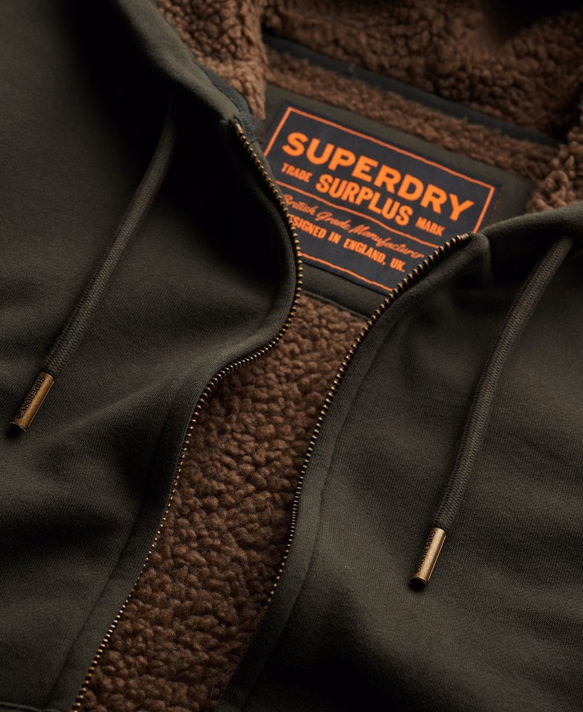 Borg gevoerde hoodie met rits