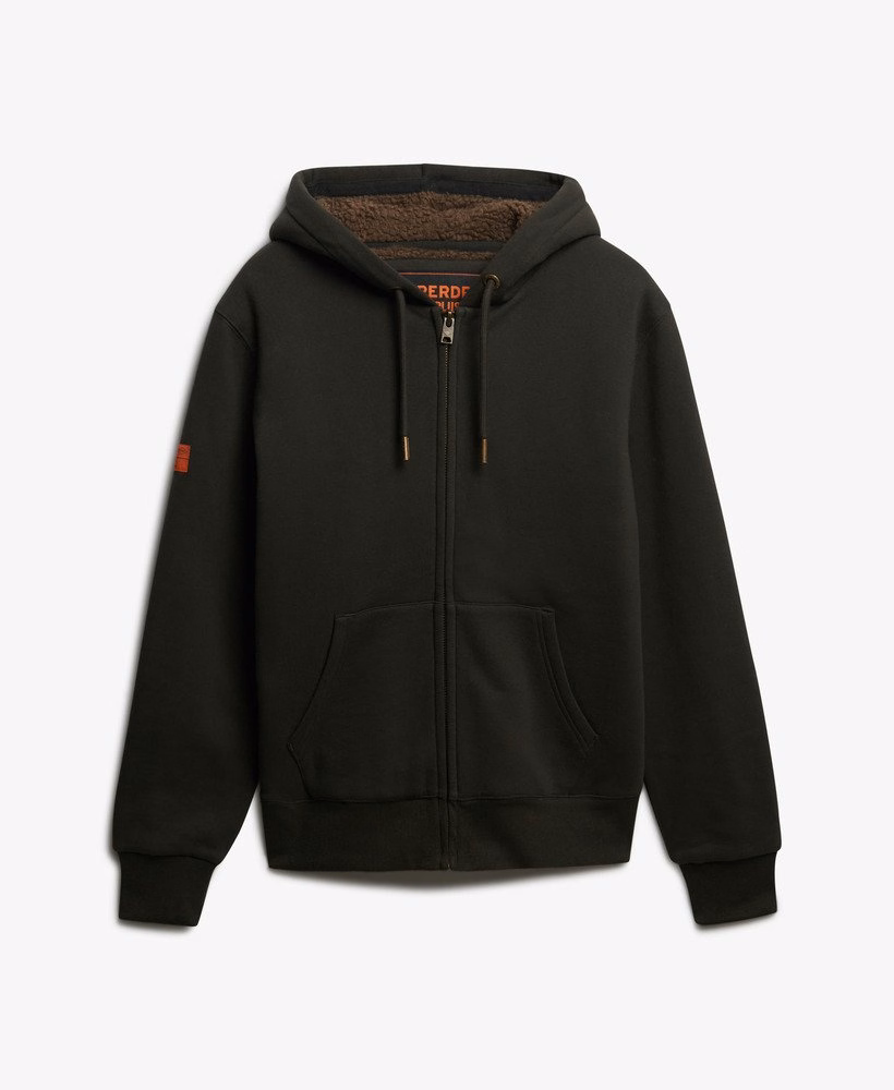 Borg gevoerde hoodie met rits
