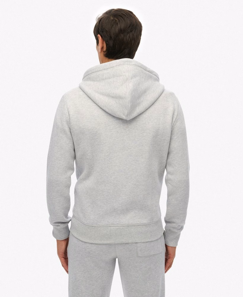 Hoodie met ritssluiting en vintage logo, geborduurd