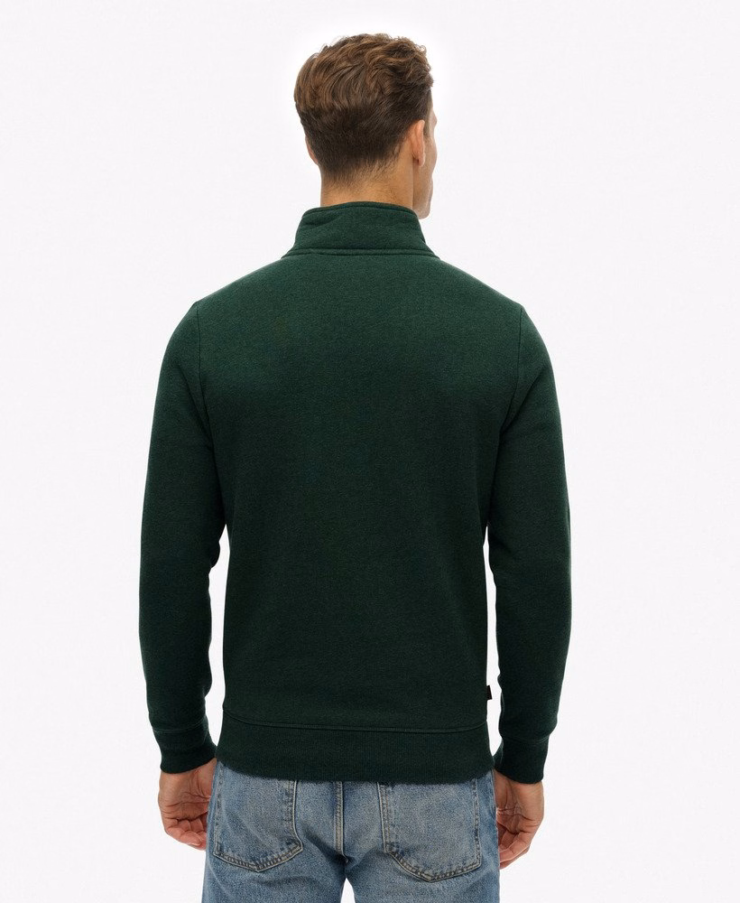 Vintage sweatshirt met geborduurd logo en halve rits