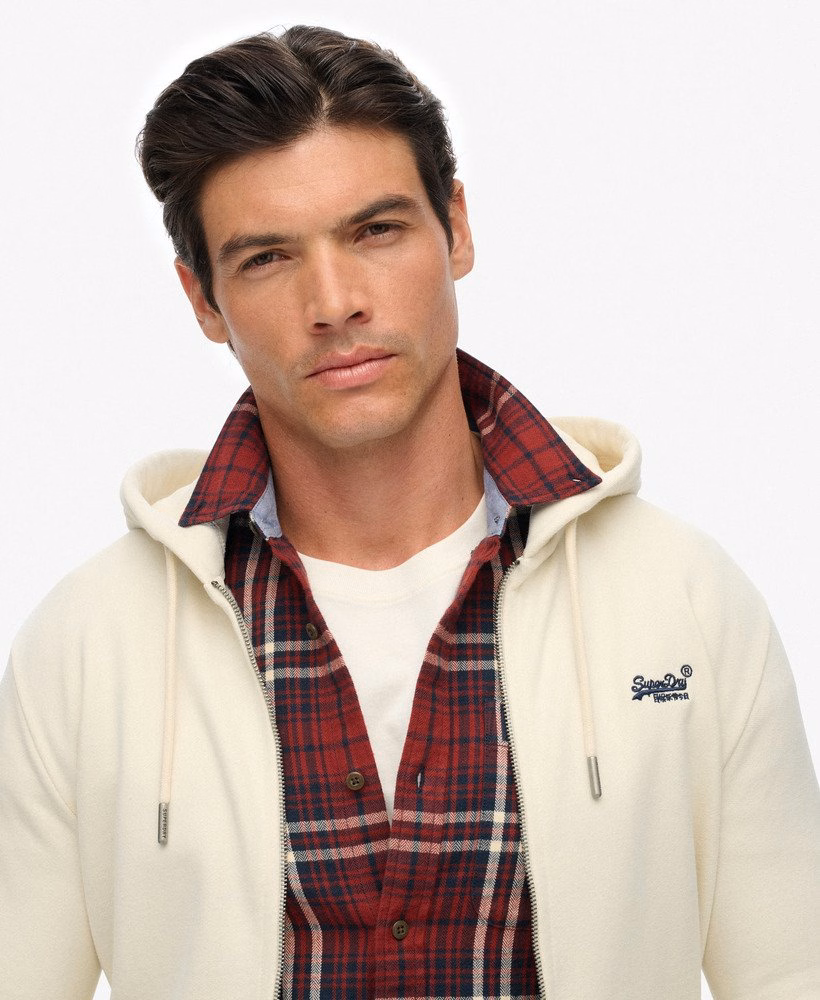 Essential Logo Zip Hoodie Half Brushed