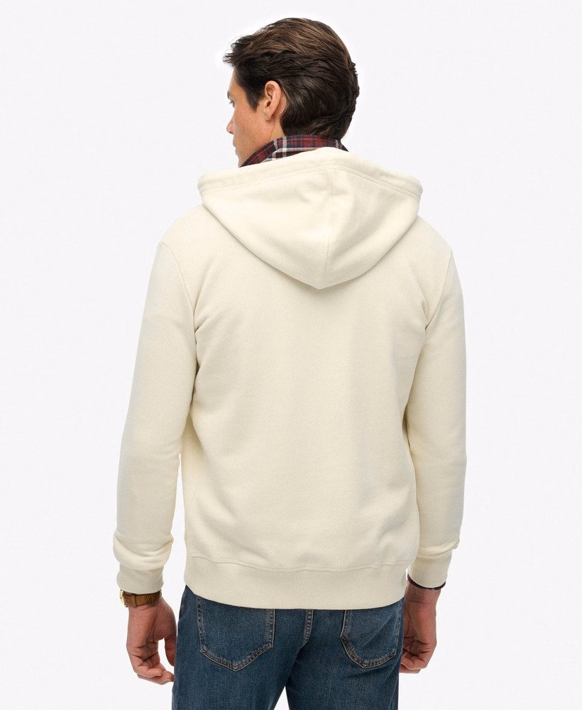 Essential Logo Zip Hoodie Half Brushed