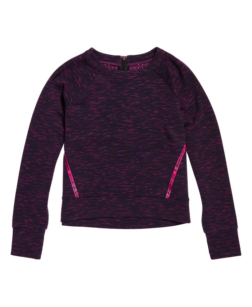core gym tech panel crew sweatshirt in midnight purple