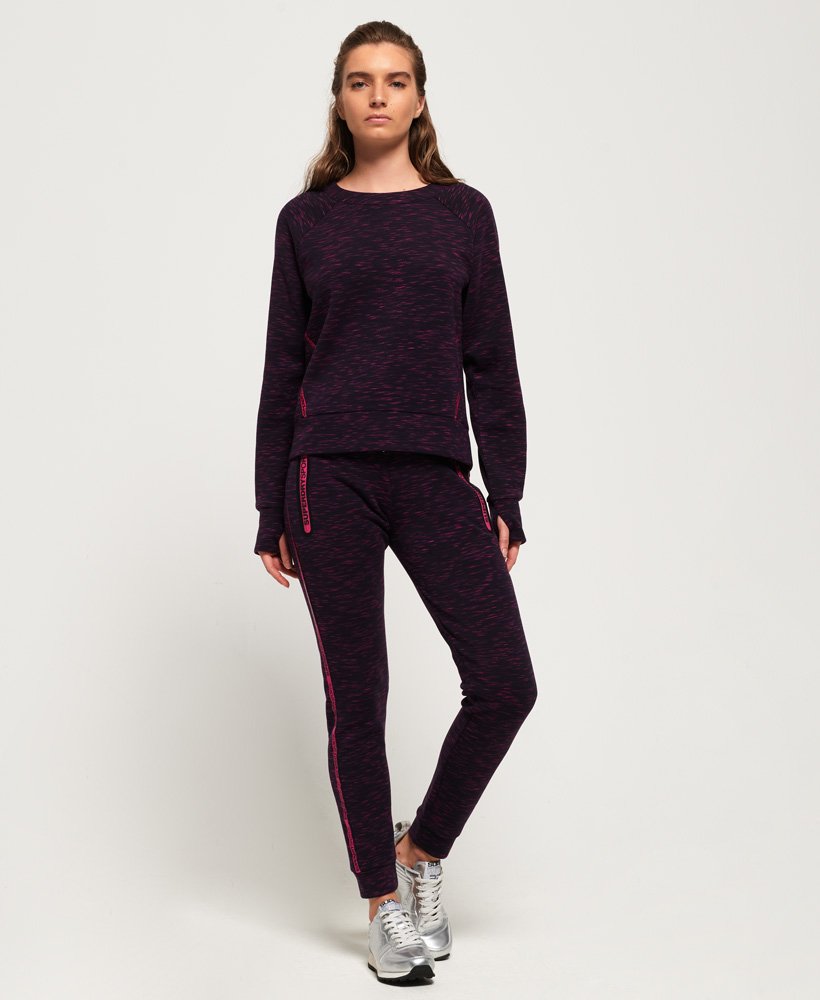 core gym tech panel crew sweatshirt in midnight purple