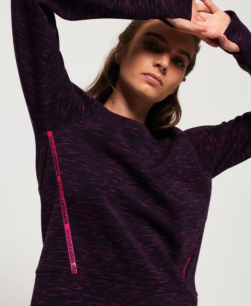 core gym tech panel crew sweatshirt in midnight purple