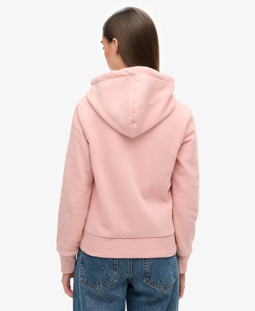 hoodie met reliëf vintage logo in vintage blushroze.