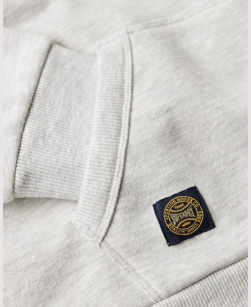hoodie met opdruk in gletsjergrijs gemêleerde kleur.
