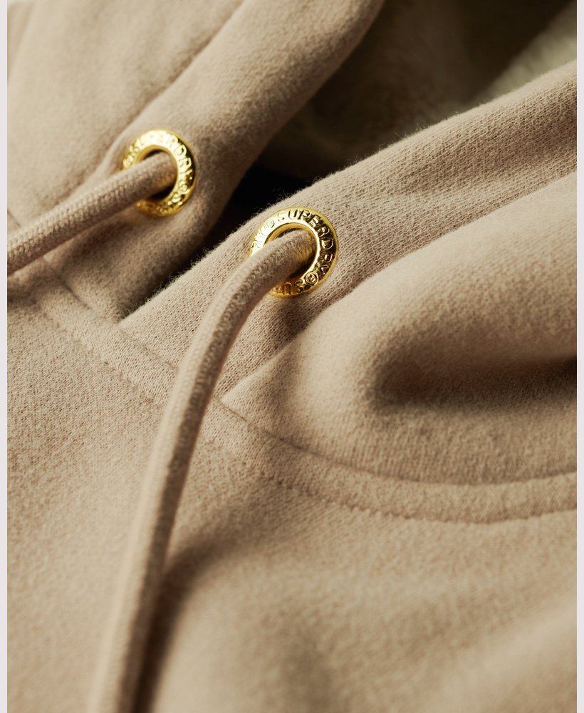 luxe metallic logo hoodie jurk in warmgrijs