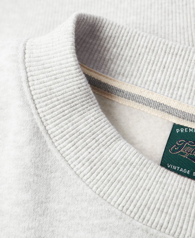 essential logo relaxed fit sweatshirt in glacier grey marl