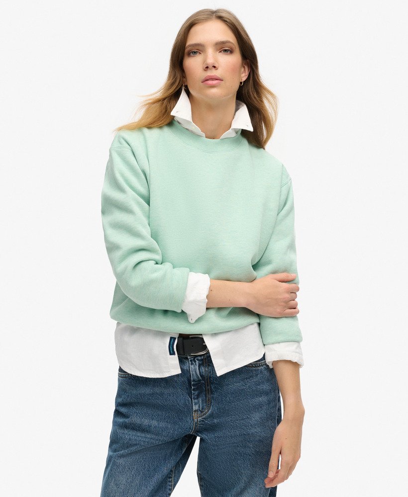 essential logo relaxed fit sweatshirt in mint green marl