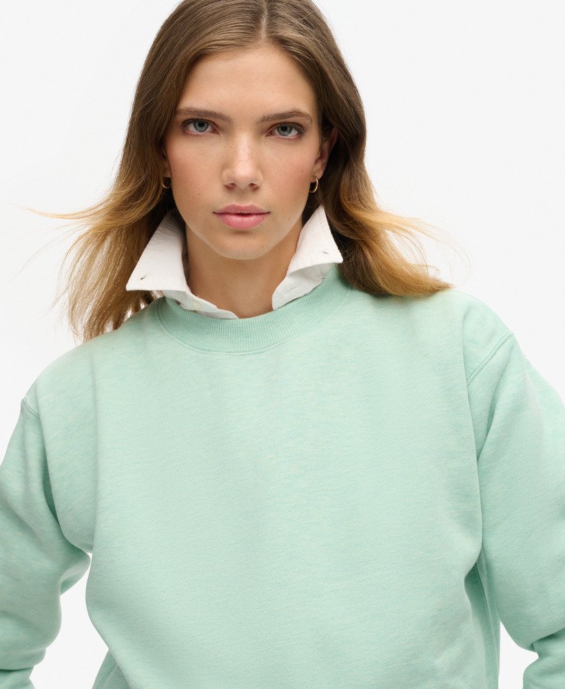 essential logo relaxed fit sweatshirt in mint green marl