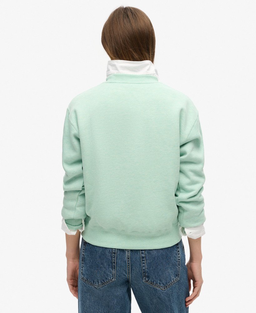 essential logo relaxed fit sweatshirt in mint green marl