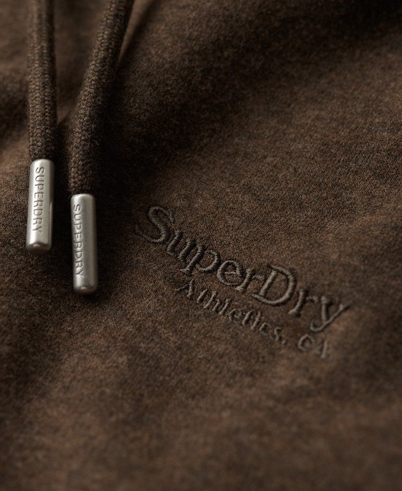 essential logo hoodie in donkerbruin gemêleerd