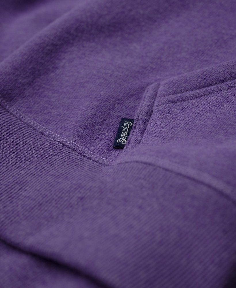 essential logo zip hoodie in bright purple marl