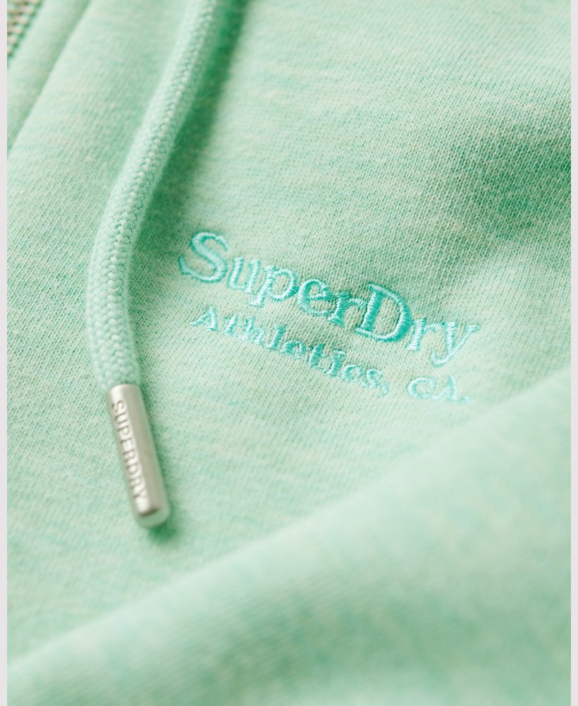 essential logo zip hoodie in minted green marl