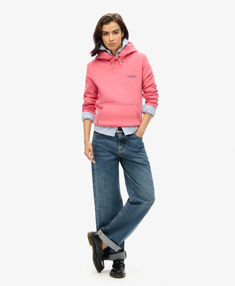 essential logo hoodie in camping pink