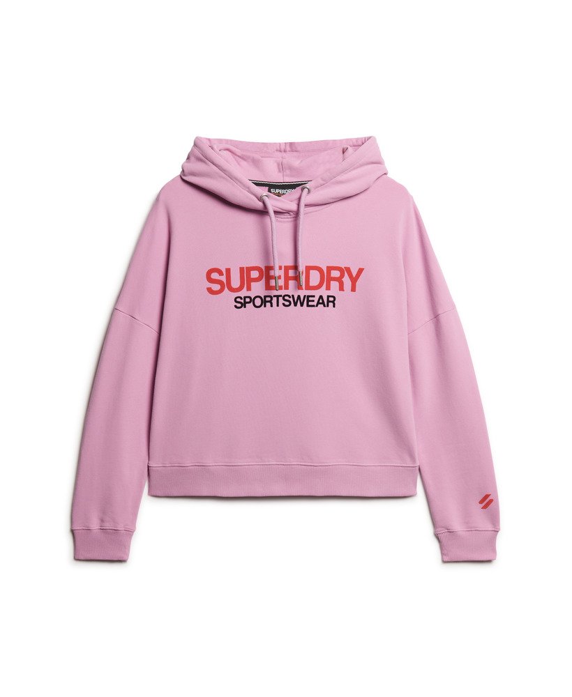 sportswear logo boxy hoodie in hyper lavender
