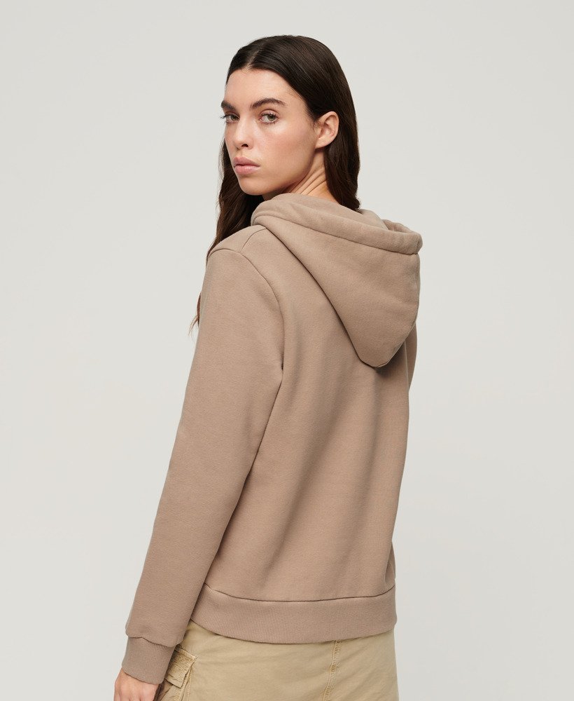metallic venue logo hoodie in deep beige slub