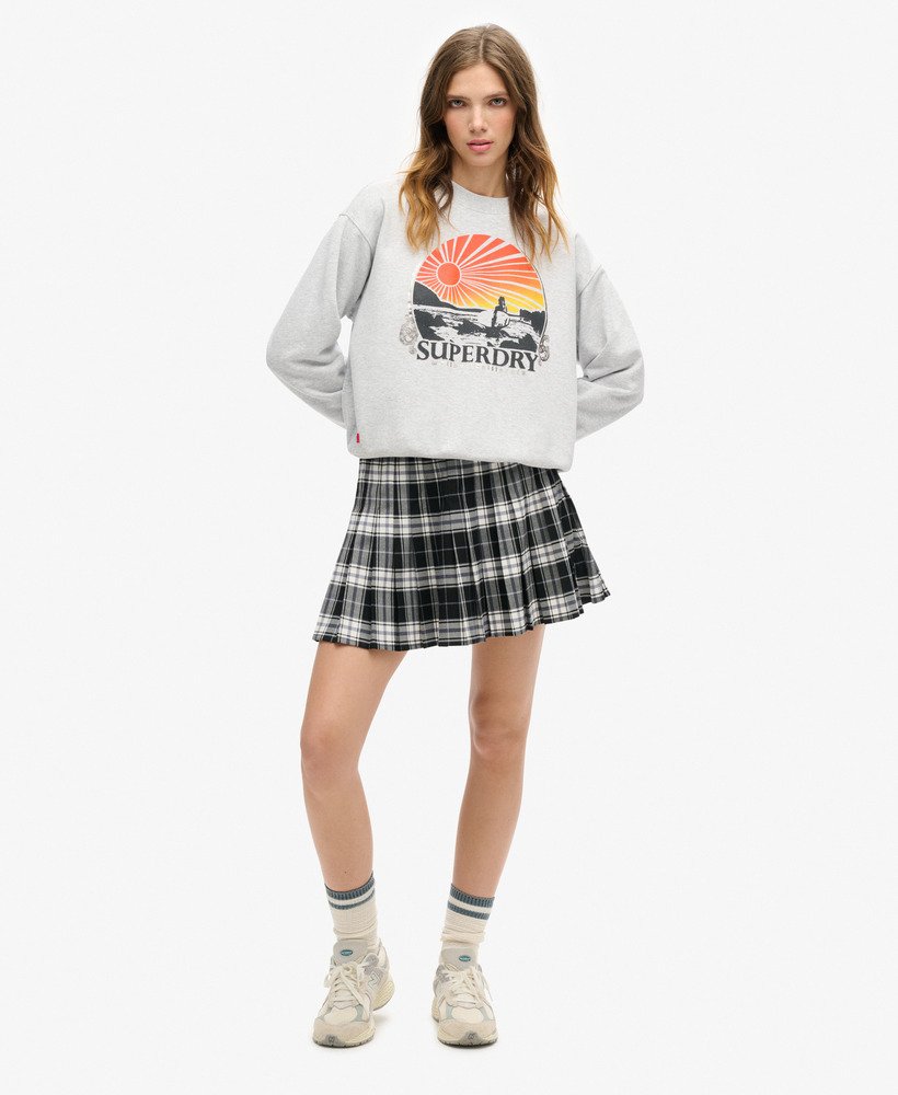 reissouvenir losvallende sweater in gemêleerd grijs.