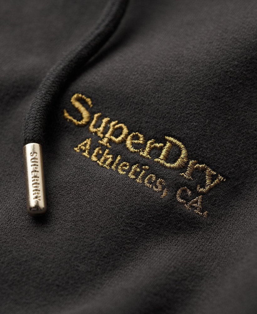 essential logo zip hoodie in bison black