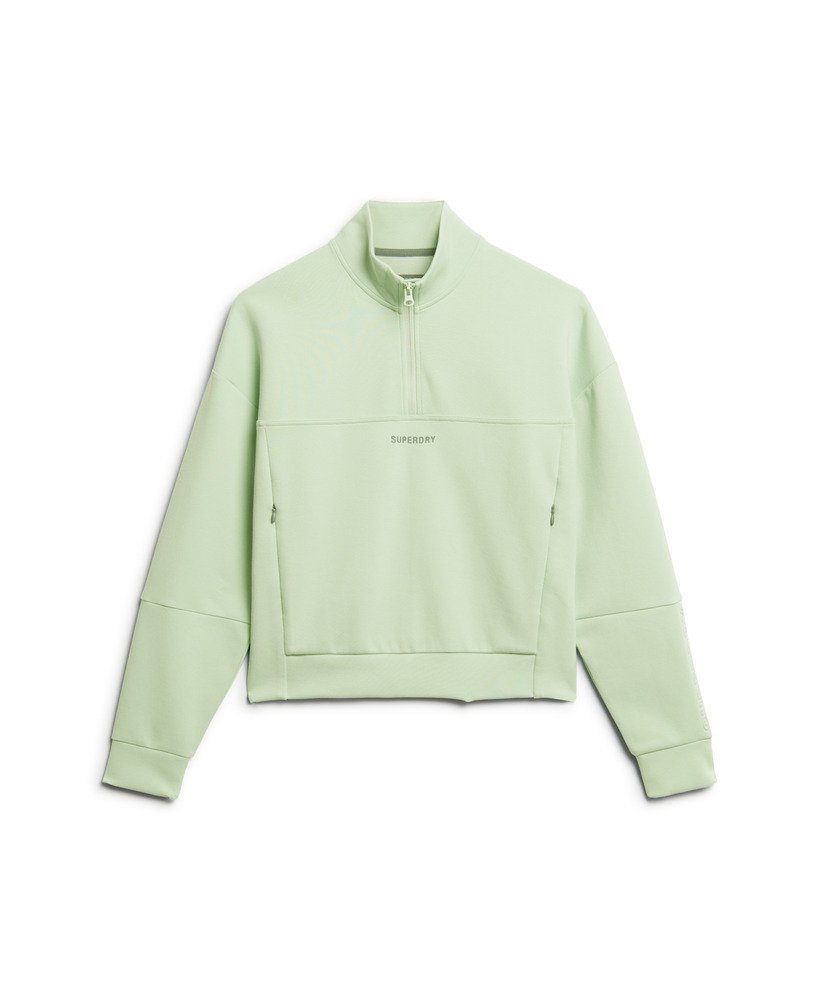 sport tech relaxed half zip in zeegroen