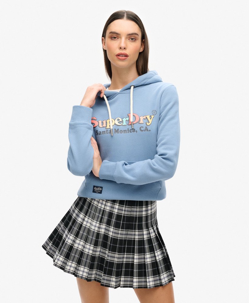 hoodie met regenbooglogo in getijdenblauw