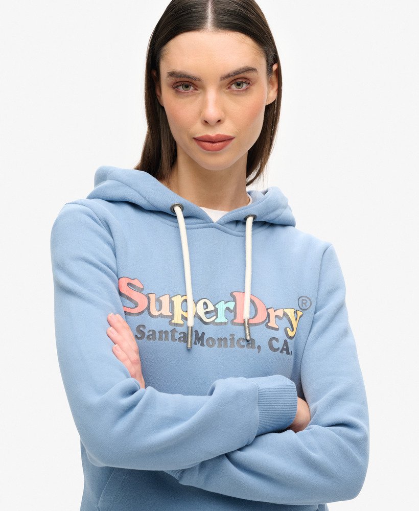 hoodie met regenbooglogo in getijdenblauw