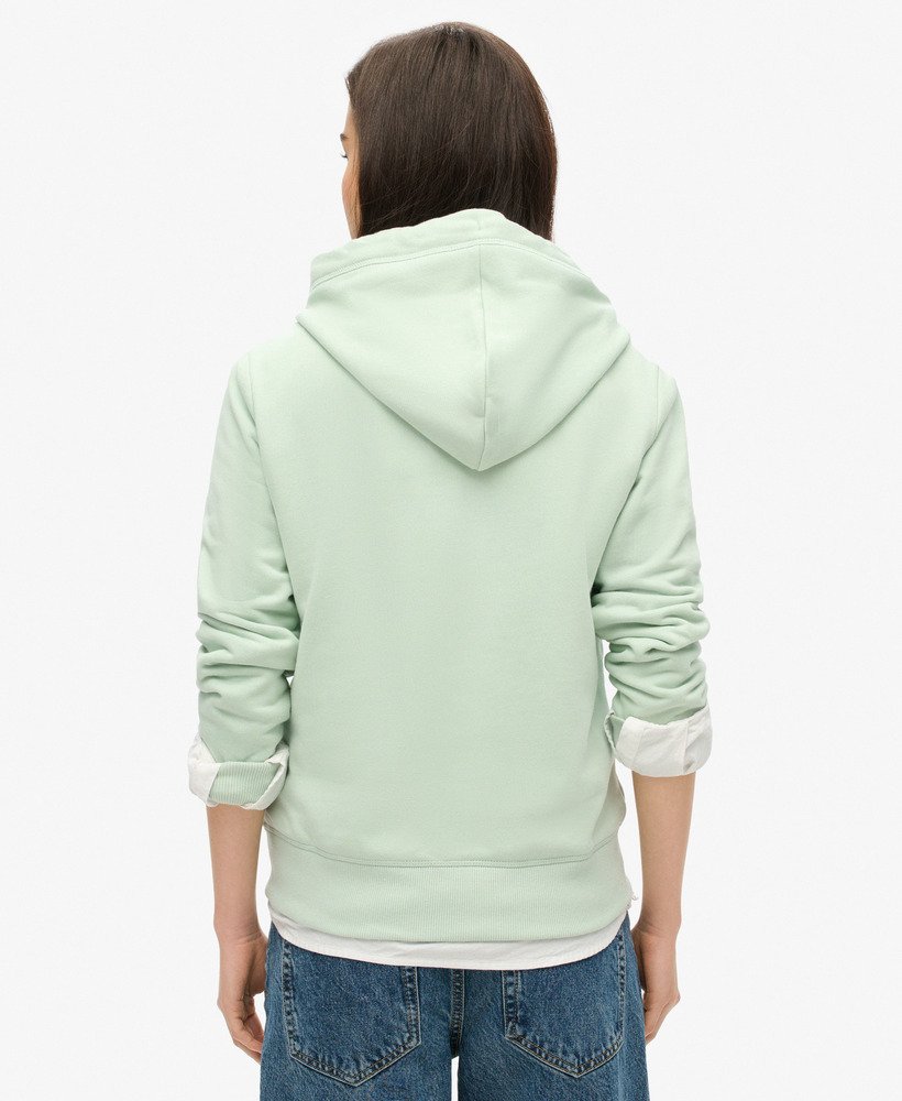 essential logo zip hoodie in surf spray green