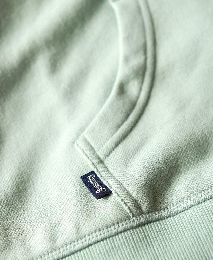essential logo zip hoodie in surf spray green