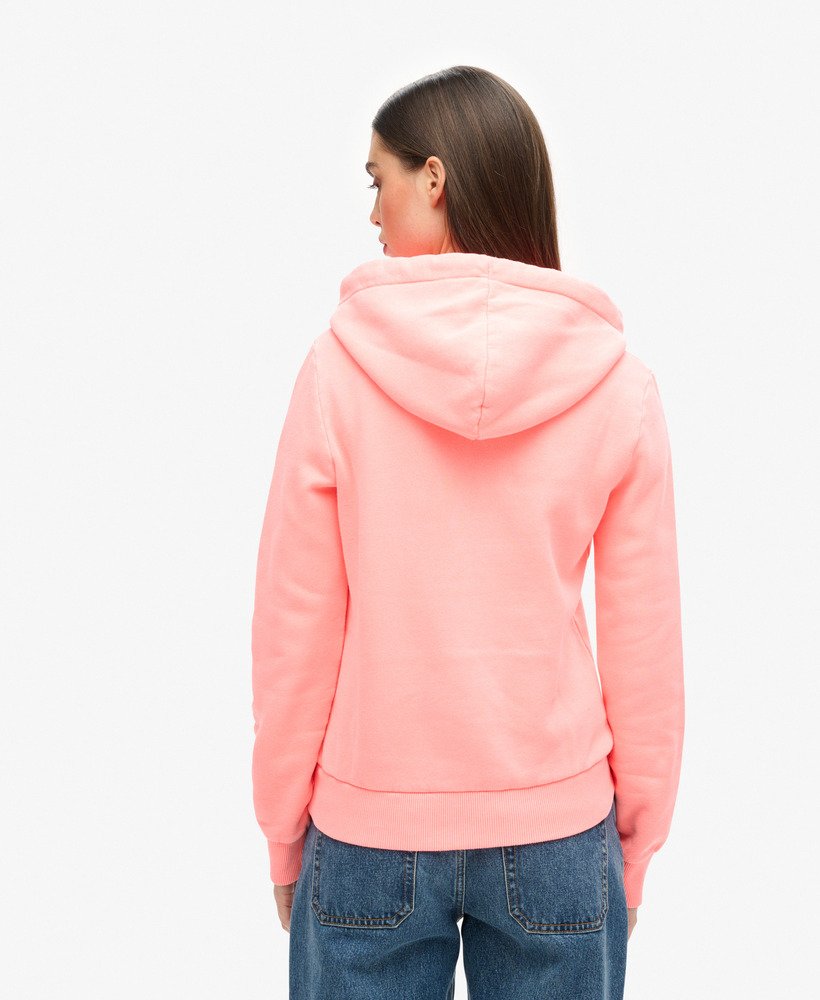 neon grafische hoodie in pastel koraal