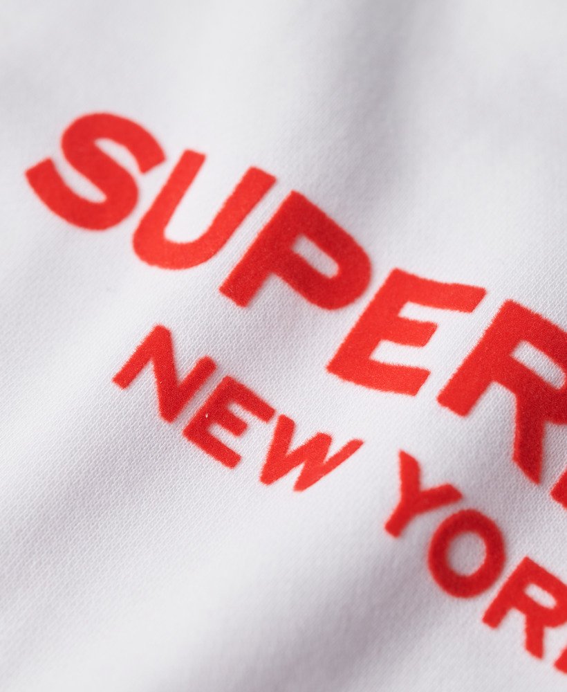 sport luxe crew sweatshirt in briljant wit