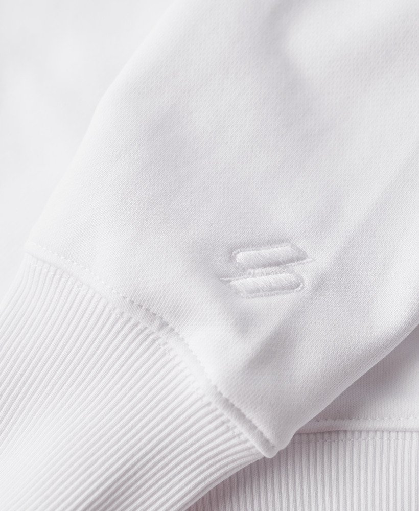 sport luxe crew sweatshirt in briljant wit