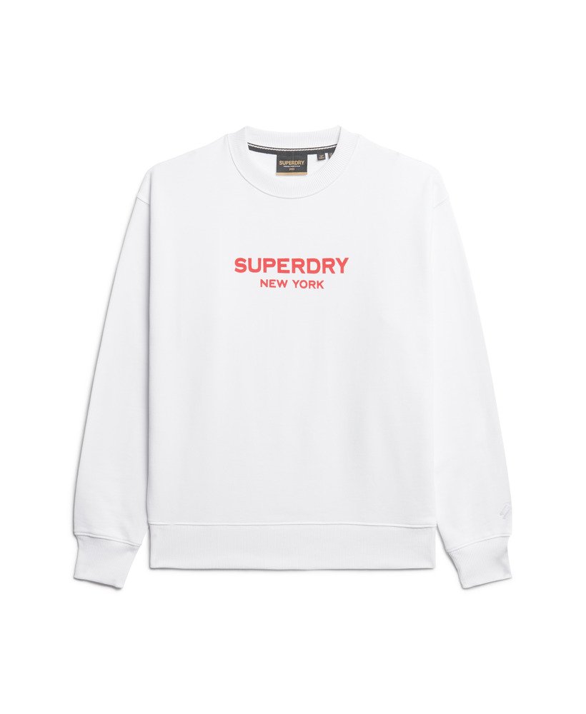 sport luxe crew sweatshirt in briljant wit