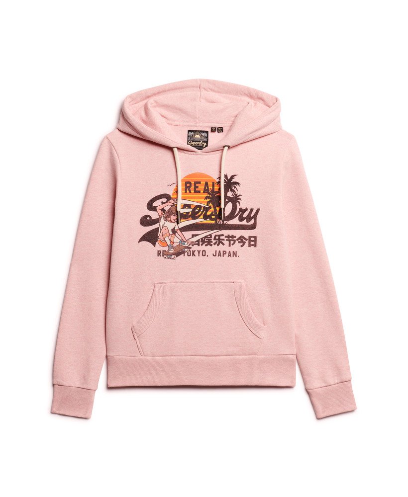 la graphic hoodie in somon pink marl