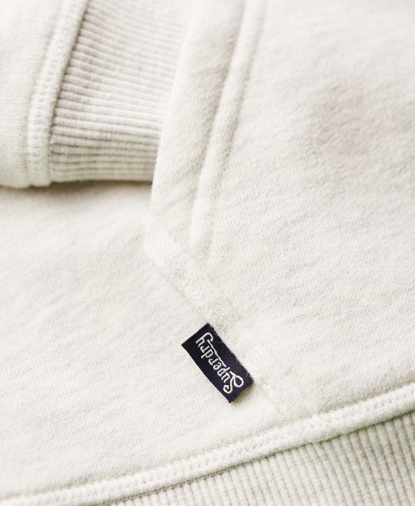 essential logo zip hoodie in glacier grey marl
