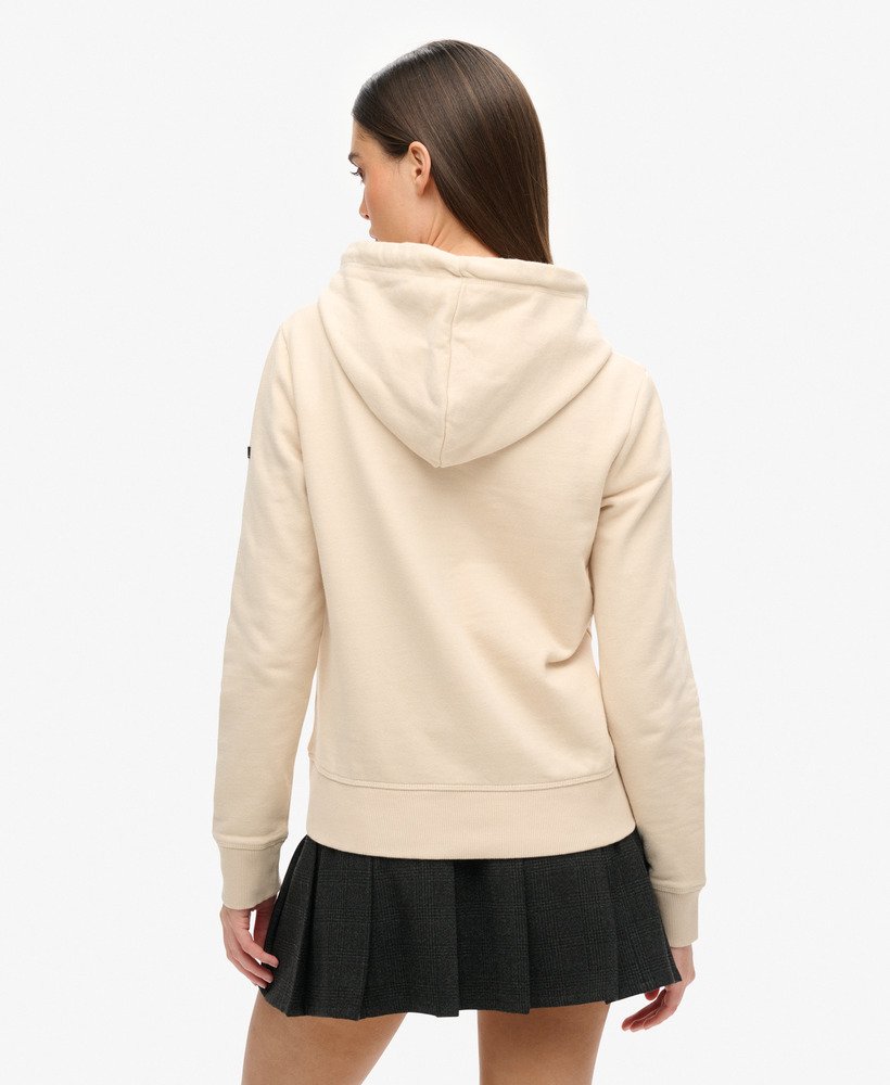 vintage itago hoodie met logo in tapioca crème beige