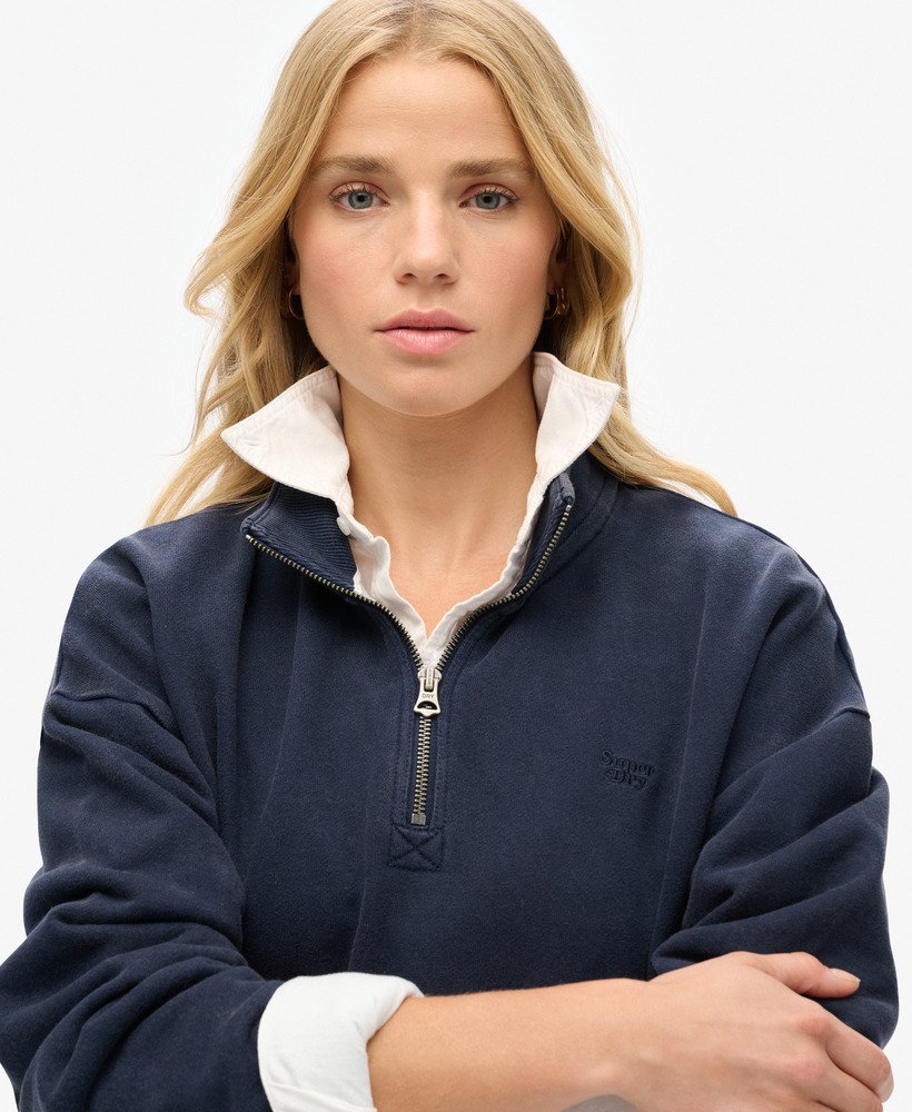 athletic essentials half zip sweatshirt in rich navy